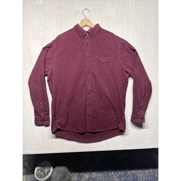 Lands' End Other - Lands End Chamois Shirt Men XXL Maroon Flannel Casual Outdoor Campcore Cabincore